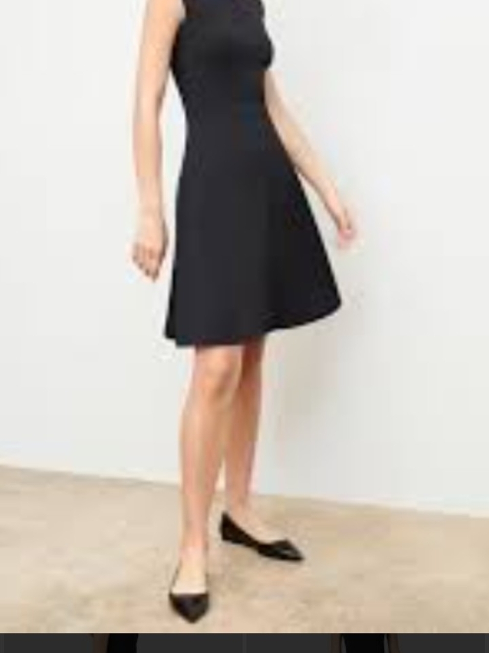 French Connection Black Sleeveless Fit-and-Flare Mini Dress